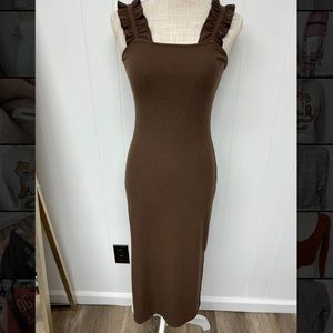 Entro midi brown dress